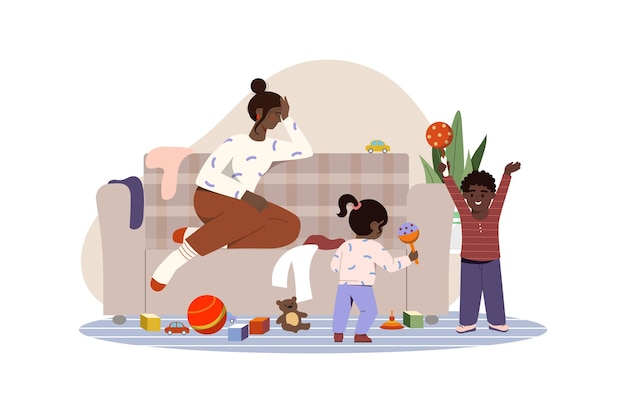 Parental burnout concept | Premium Vector