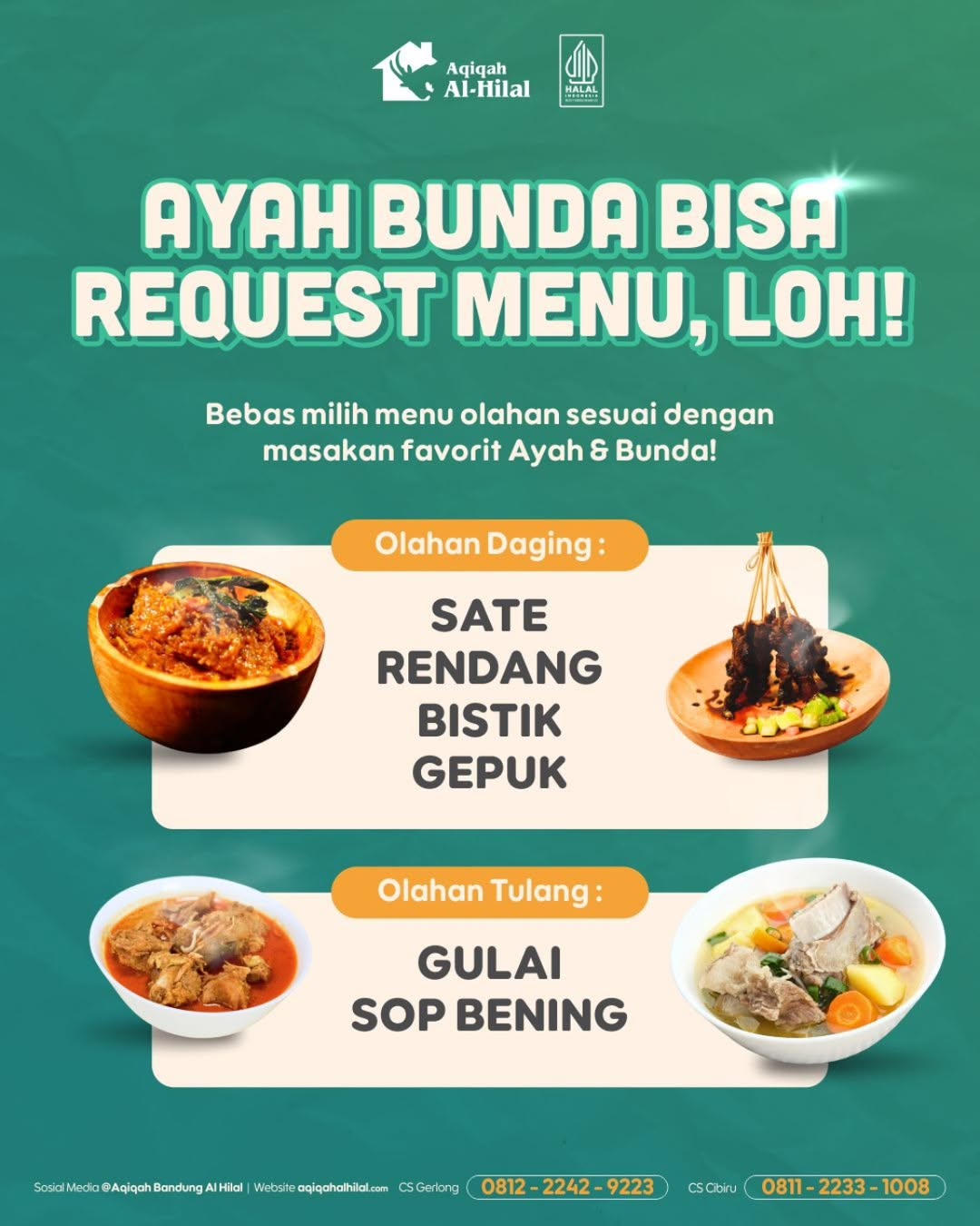 Aqiqah Bandung Al Hilal dan Sekitarnya: Catering Nasi Box Enak & Paket Domba Murah, Kirim sampai Rumah